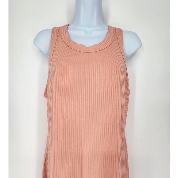 Ophelia Roe Peach Ribbed Tank Maxi Dress Women's Size Large - Picture 4 of 8